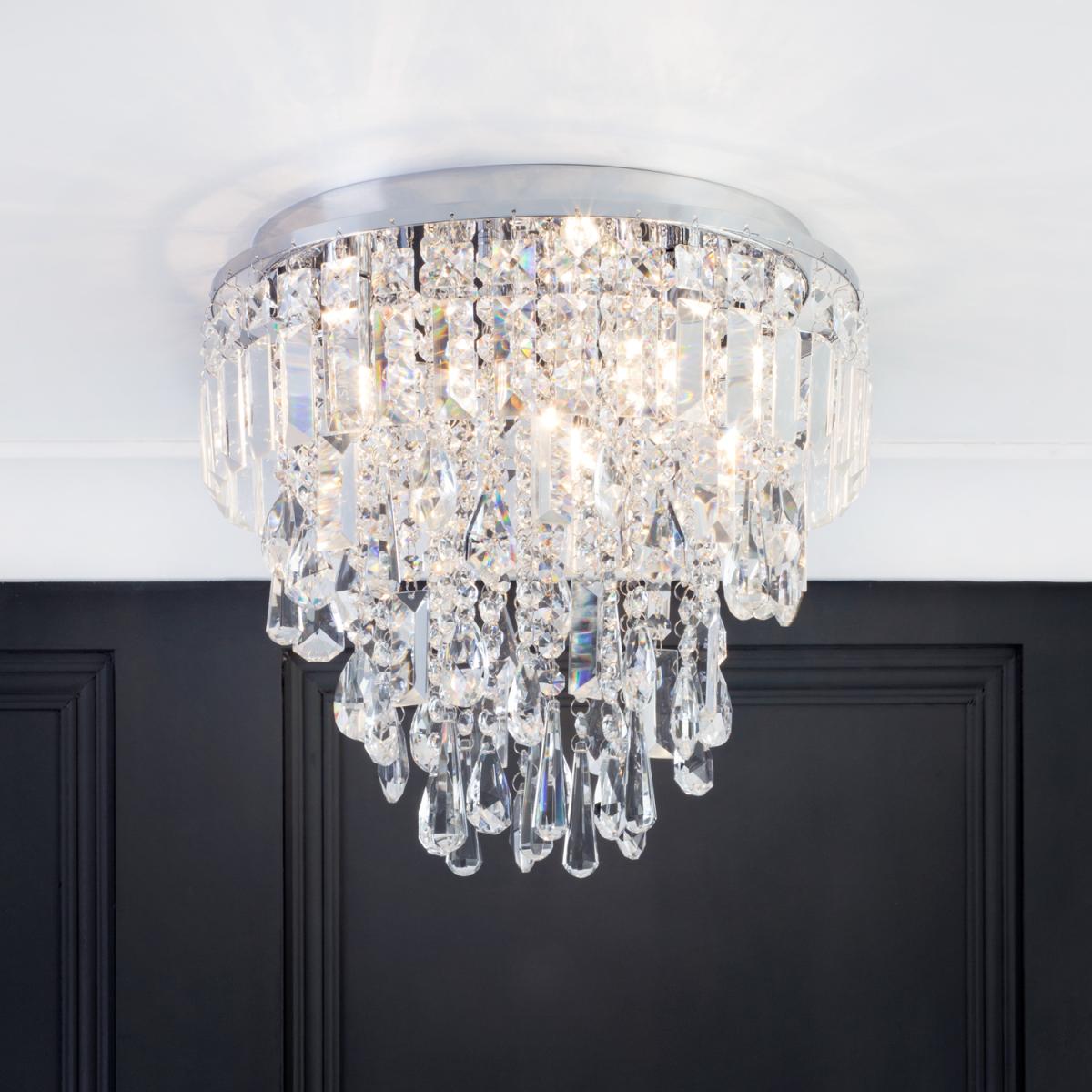 Brona 3 Light Bathroom Flush Ceiling Light - Chrome – image 4
