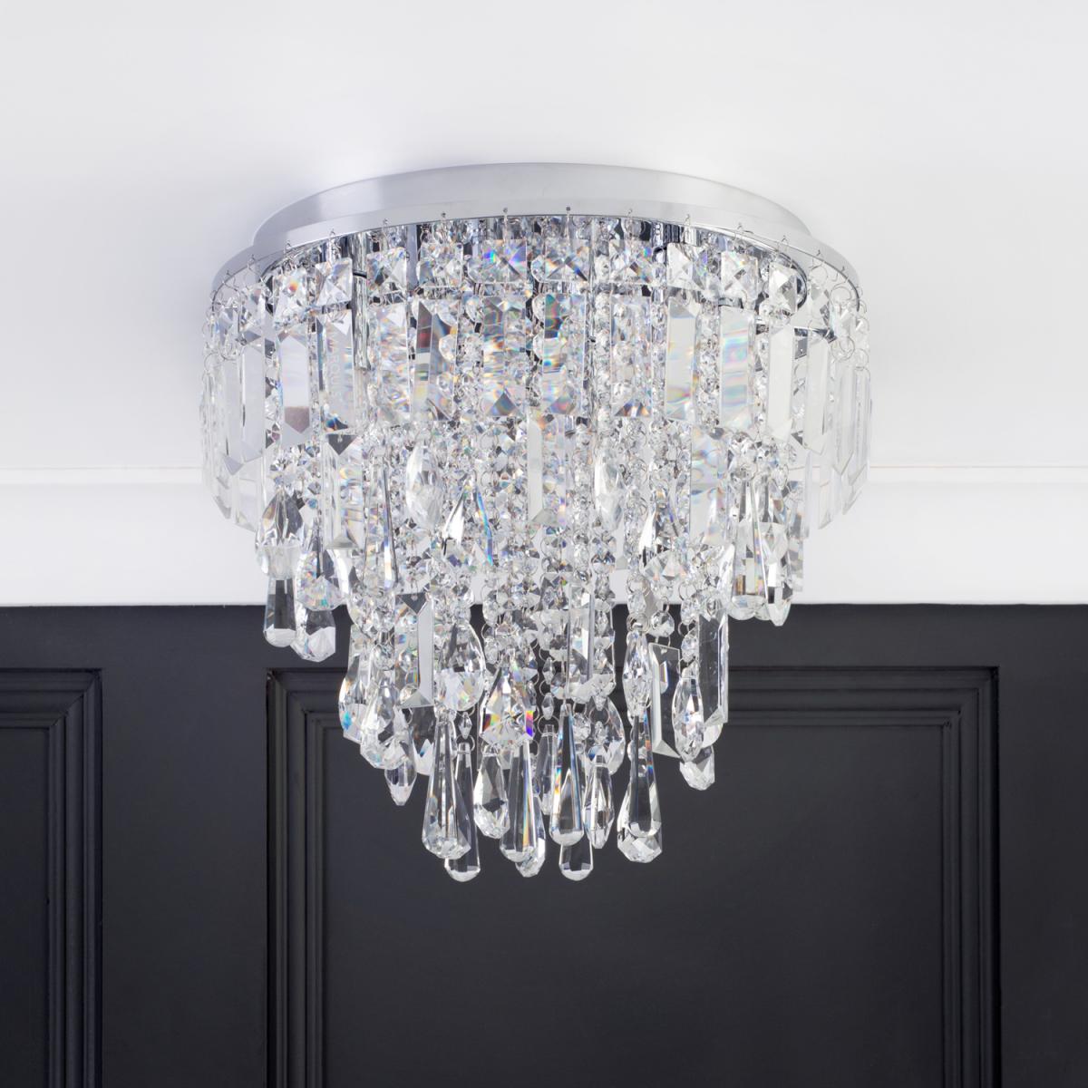 Brona 3 Light Bathroom Flush Ceiling Light - Chrome – image 5