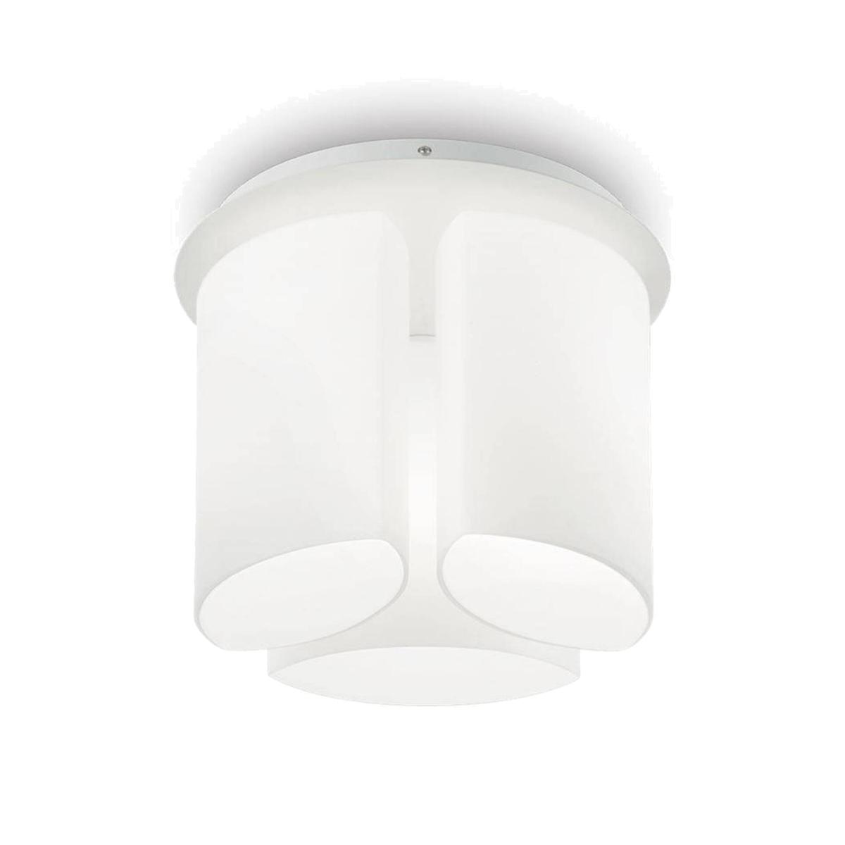 Almond 3 Light Flush Ceiling Light - White