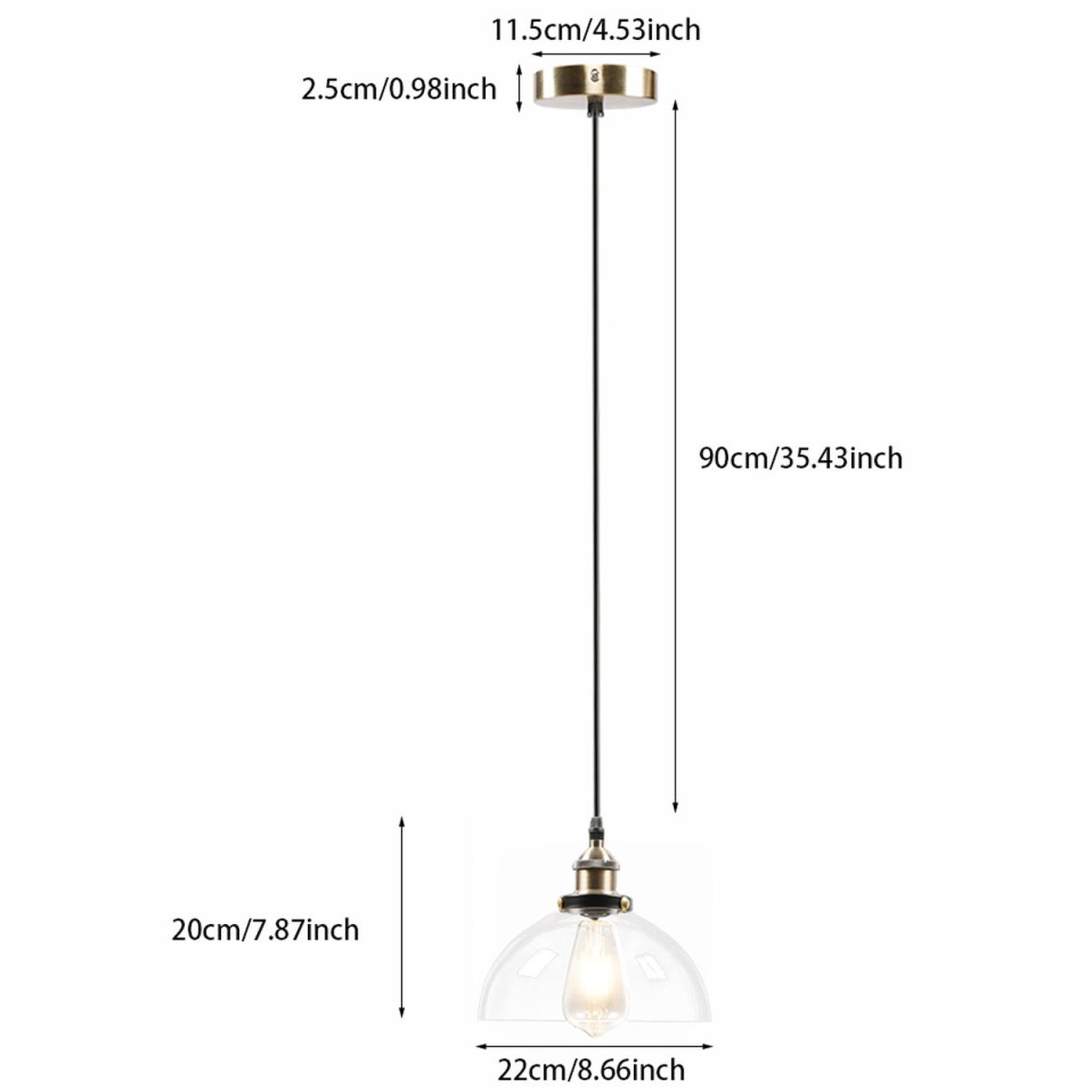 Semicircle Glass Pendant Light - Clear / 22cm – image 11