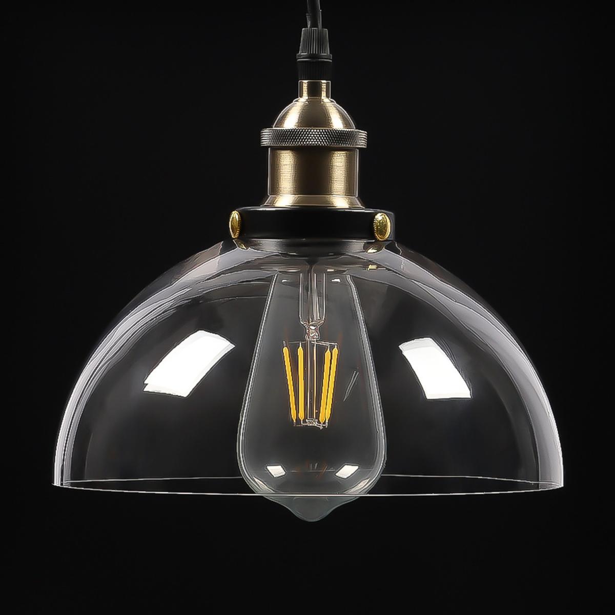 Semicircle Glass Pendant Light - Clear / 22cm – image 4