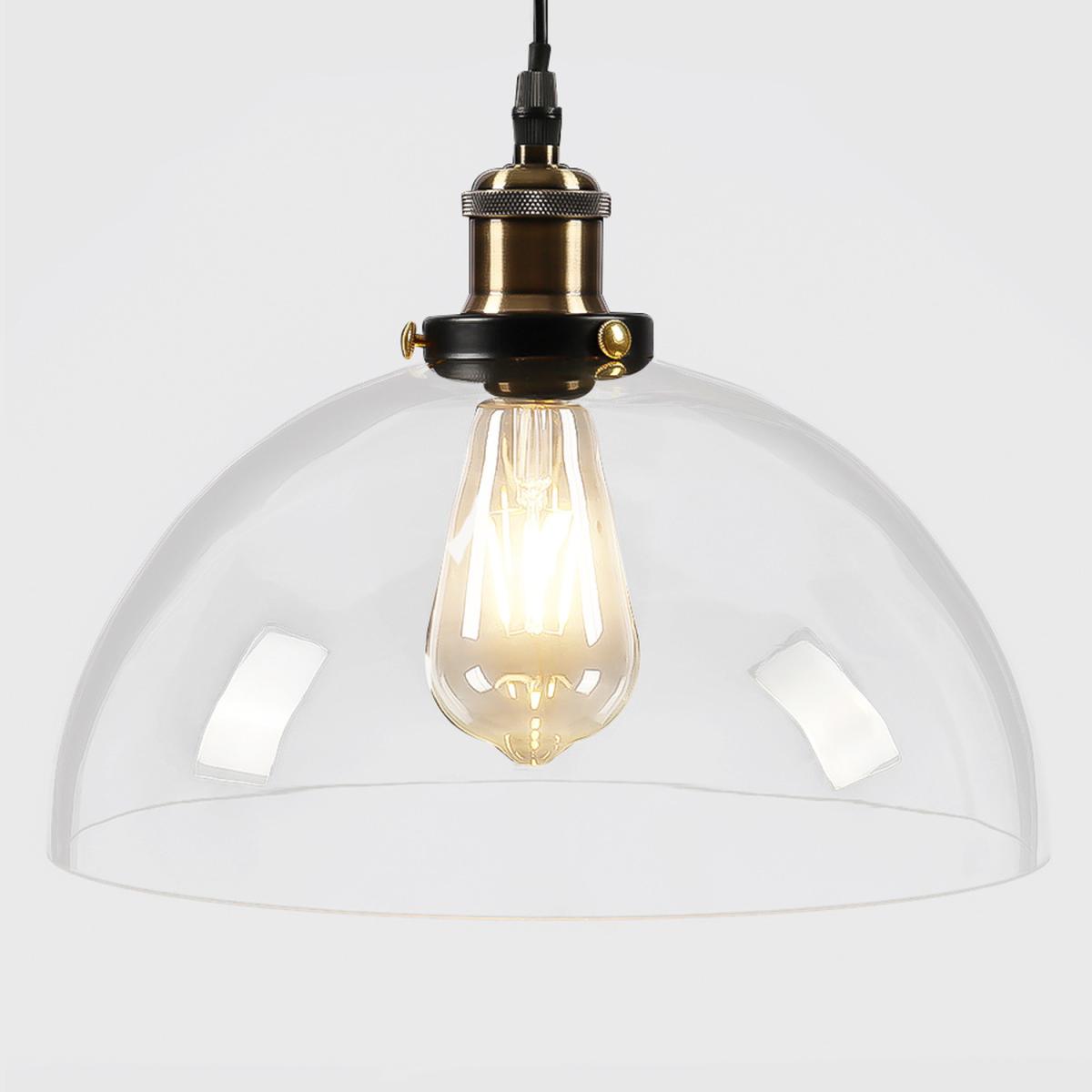 Semicircle Glass Pendant Light - Clear / 22cm – image 7