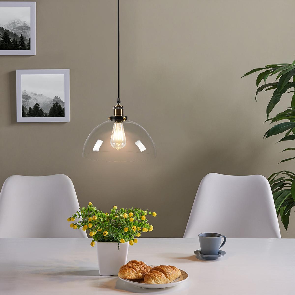 Semicircle Glass Pendant Light - Clear / 22cm – image 9