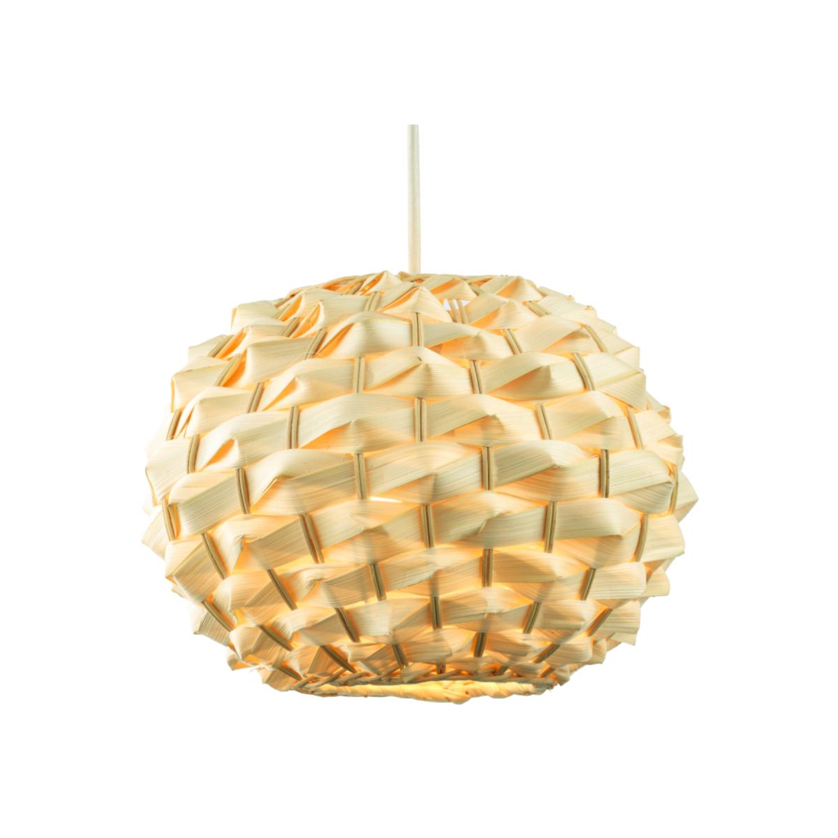 Bamboo Ribbon Style Ceiling Light Pendant Shade - Natural Brown