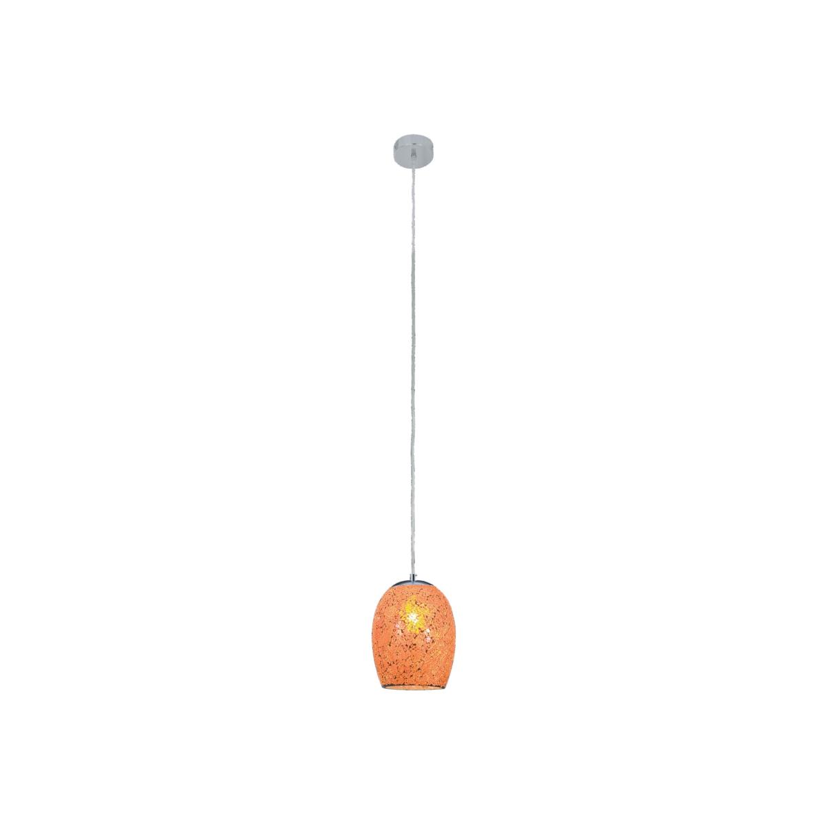 Delaware Satin Silver and Orange Pendant - Silver