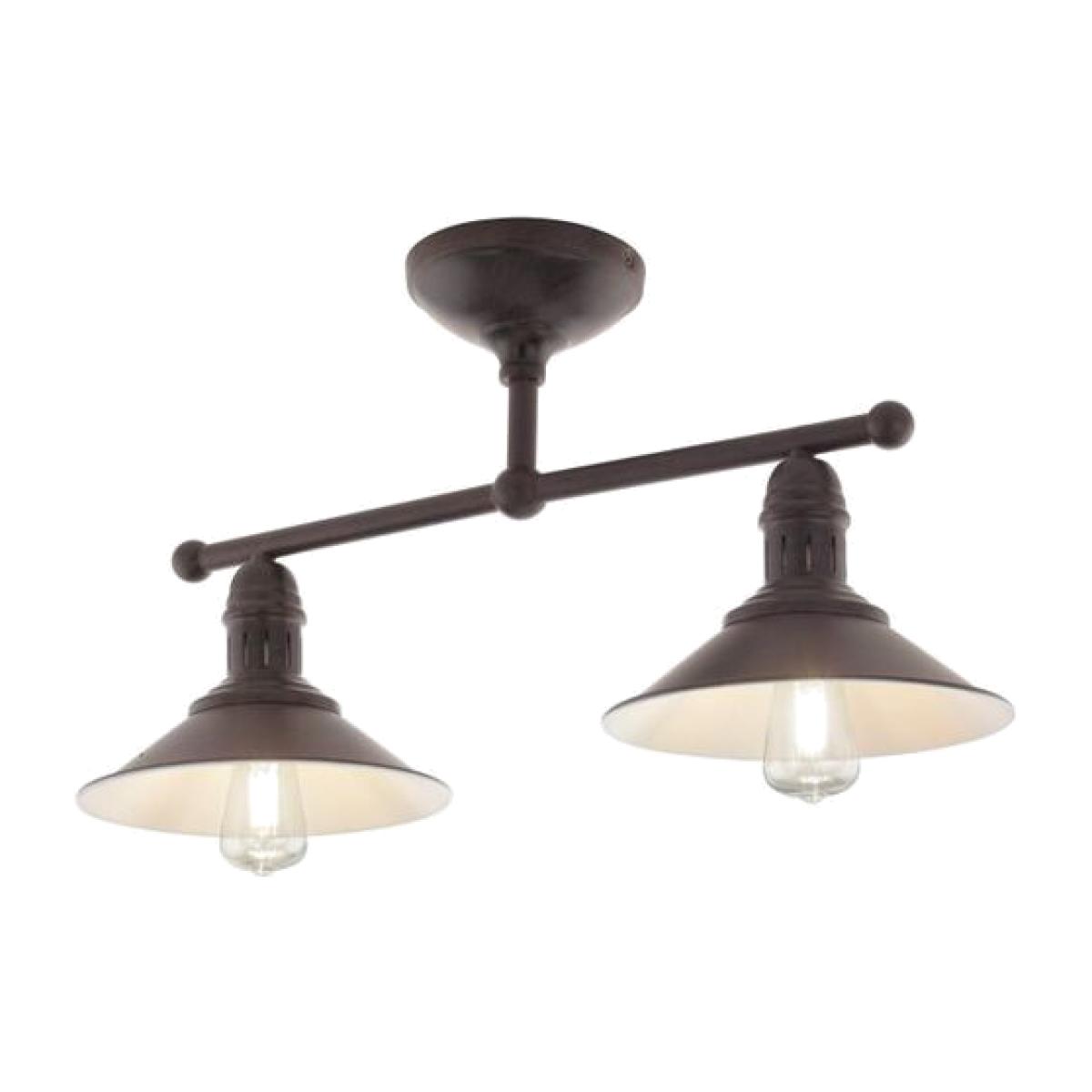 Stockbury Bistro Style Semi Flush Ceiling Light - Brown