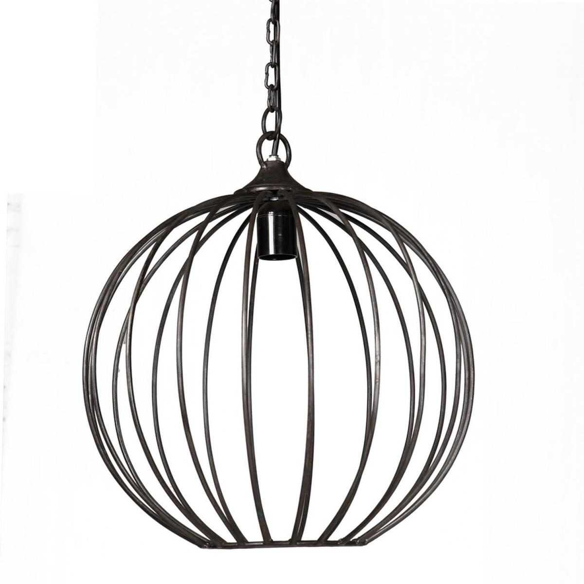 Iron-Sphere Cage Hanging Lamp - Metallic Copper – image 2