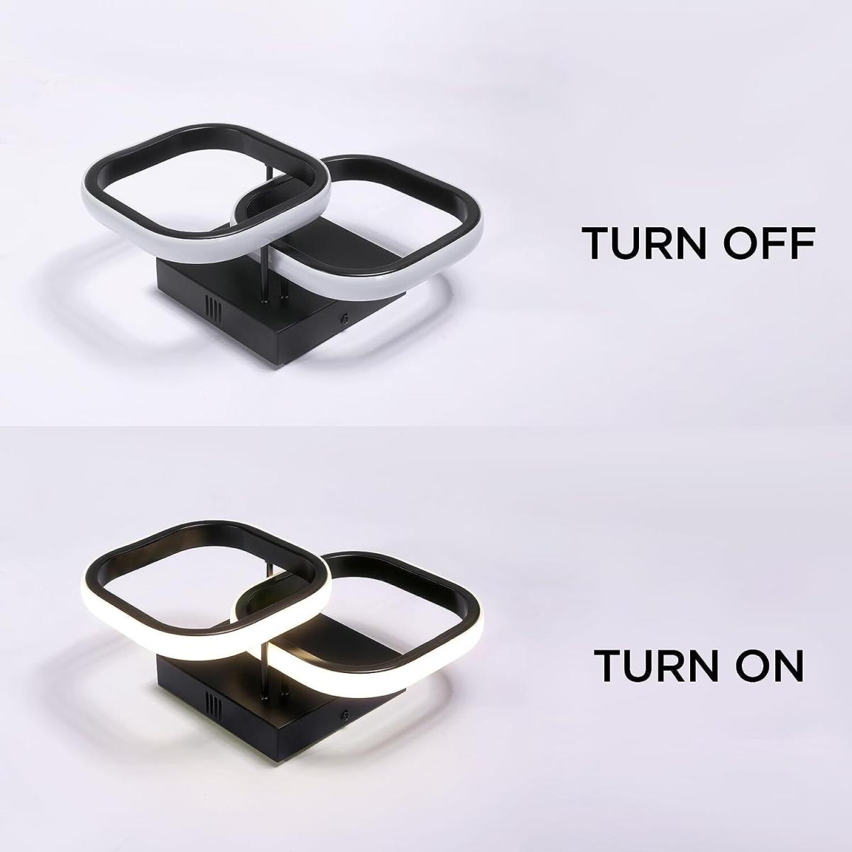 Semi Flush Square LED Ceiling Light 22W - Black – image 2