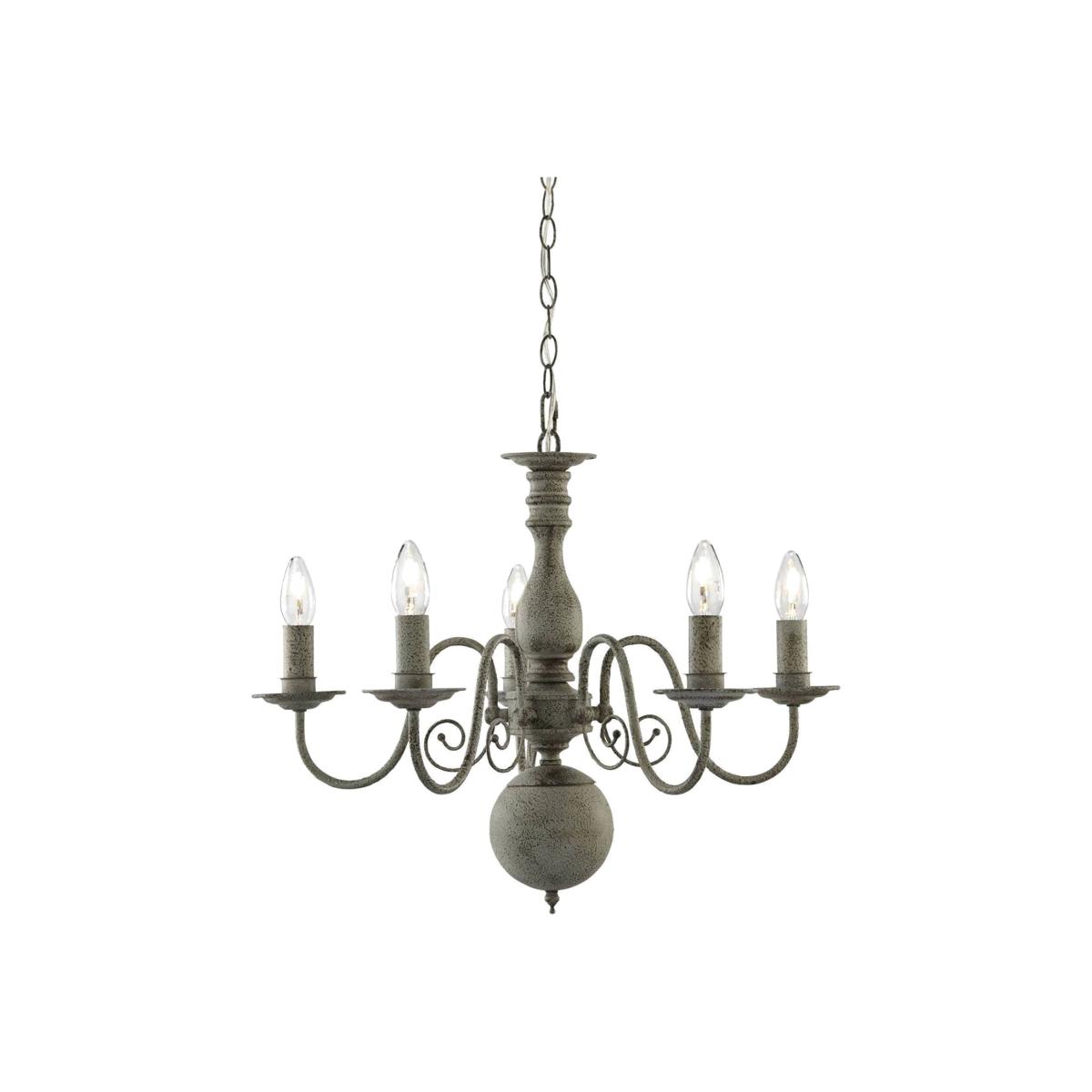 Greythorne 5 Light Multi Arm Ceiling Pendant Grey, E14 - Grey