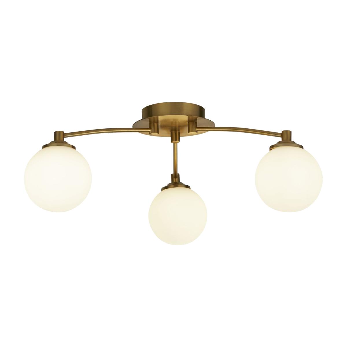 Terport, Opal And Brass 3Lt Ceiling Light - Brass – image 1