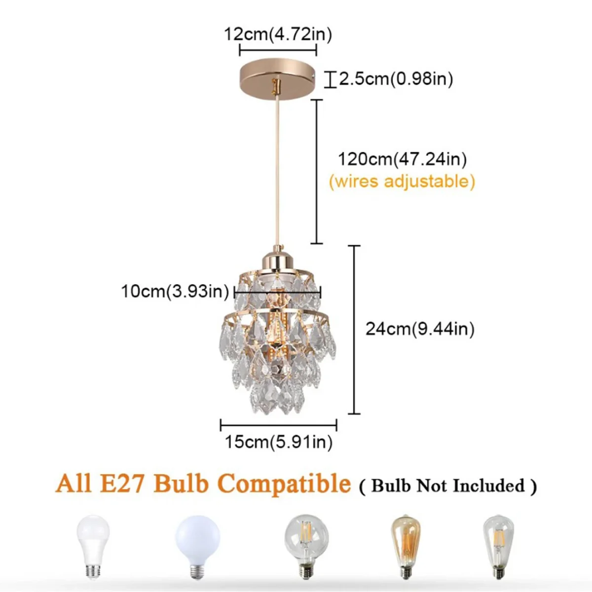 Chandelier Gold Pendant Light - Gold – image 3