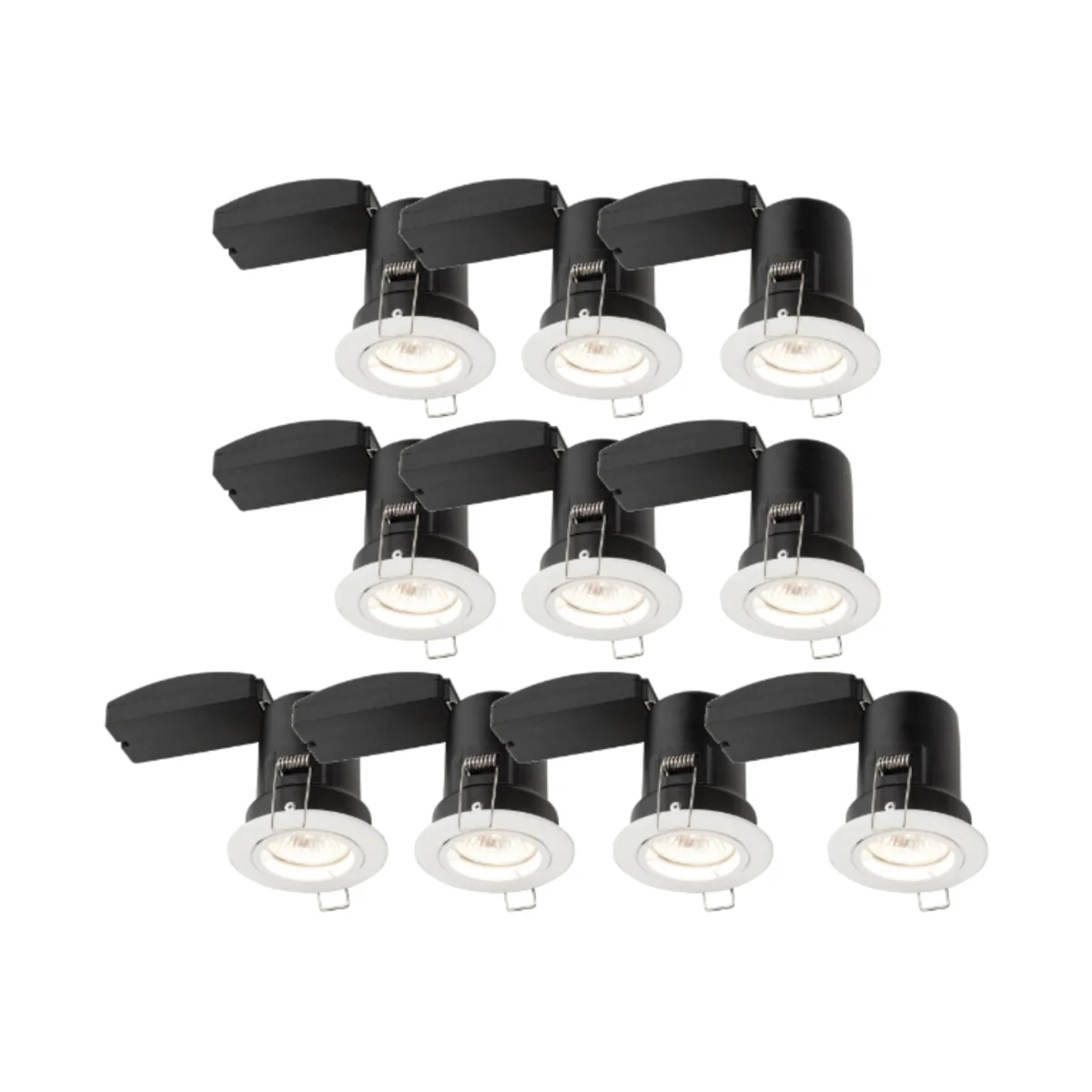 Set Of 10 Fire Downlight Recessed Rated Downlights - White Paint – image 1