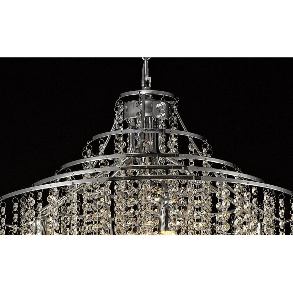 Inina Tall Ceiling Cluster Pendant 9 Light Polished Chrome, Crystal - Polished Chrome – image 3