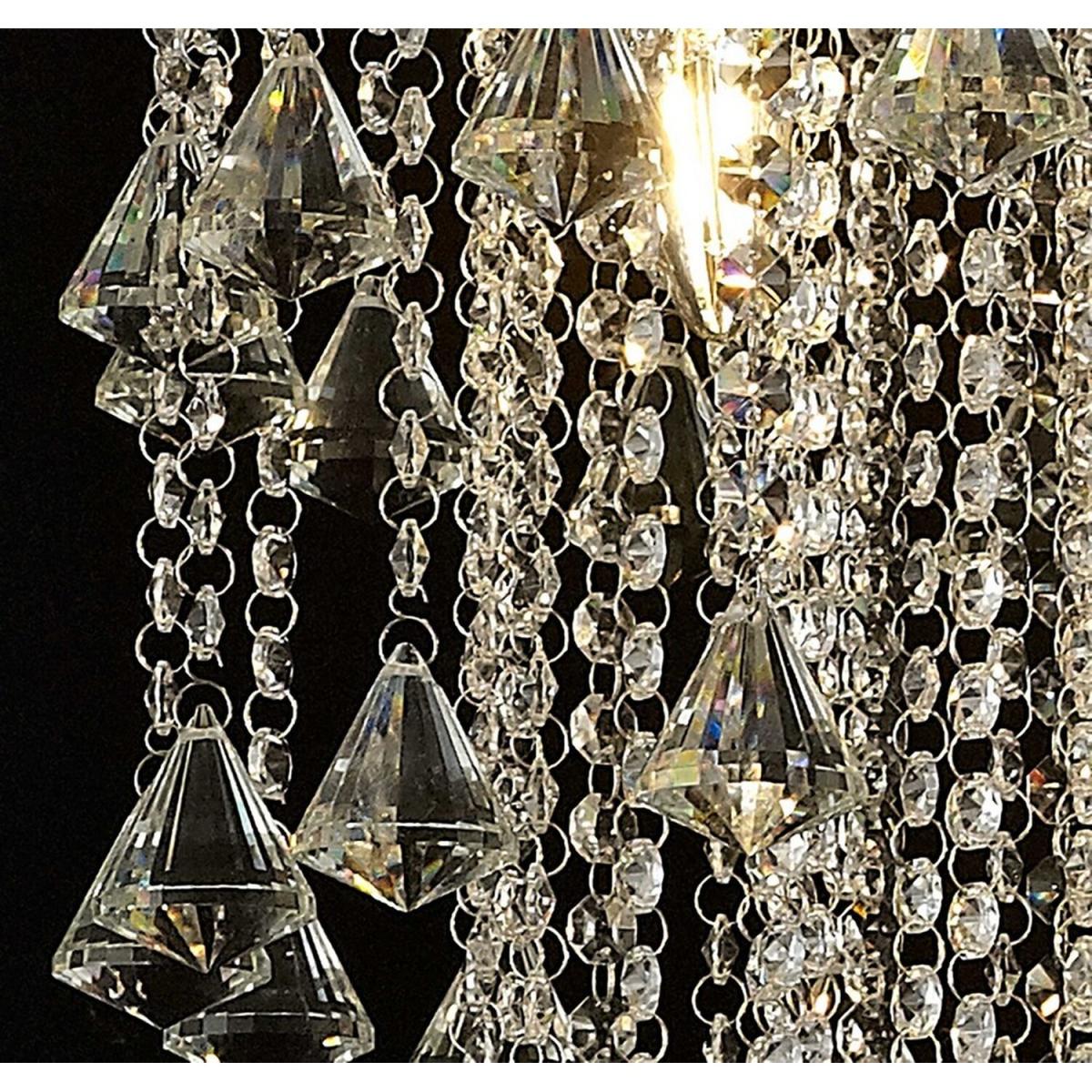 Inina Tall Ceiling Cluster Pendant 9 Light Polished Chrome, Crystal - Polished Chrome – image 4