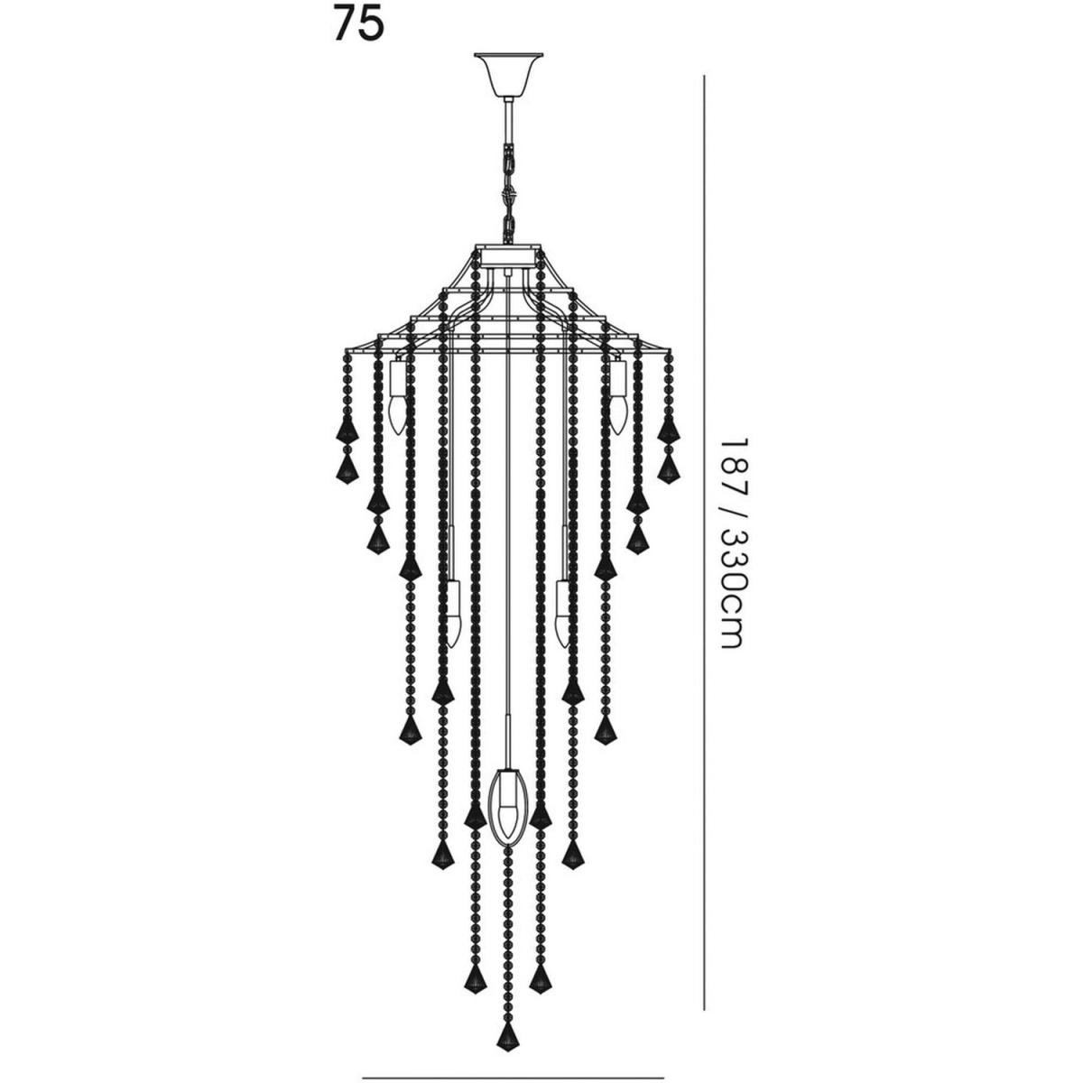 Inina Tall Ceiling Cluster Pendant 9 Light Polished Chrome, Crystal - Polished Chrome – image 6