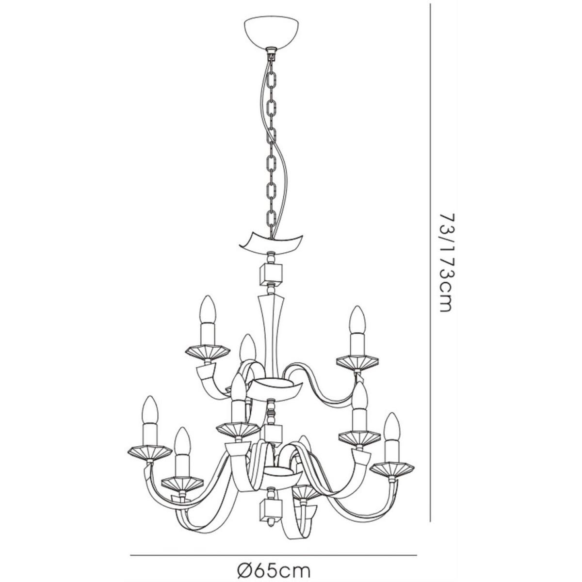 Nardini Ceiling Pendant Chandelier 2 Tier Chrome, Black Faux Leather, Crystal - Polished Chrome – image 3
