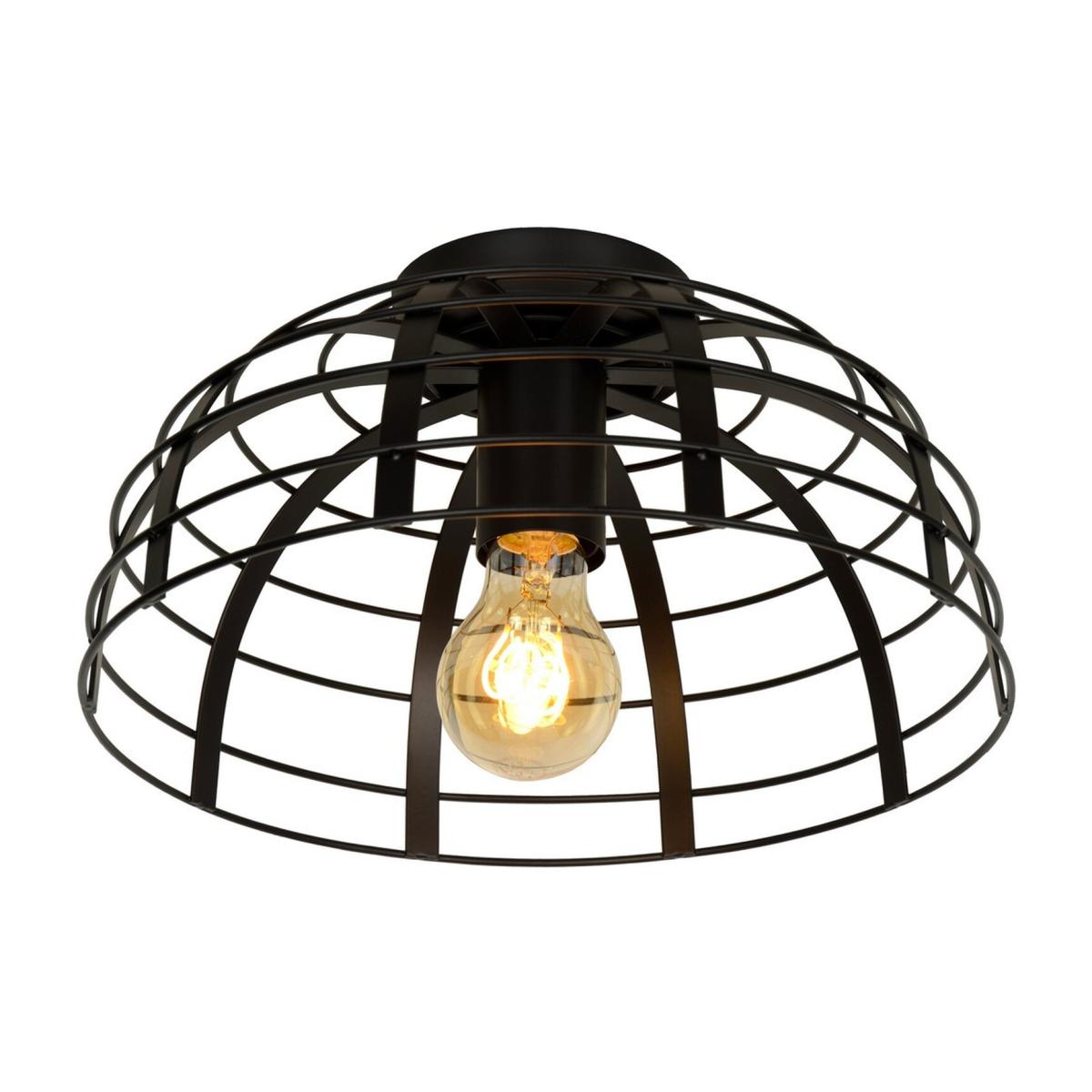Elodie Modern Flush Ceiling Light Black - Black / 30cm