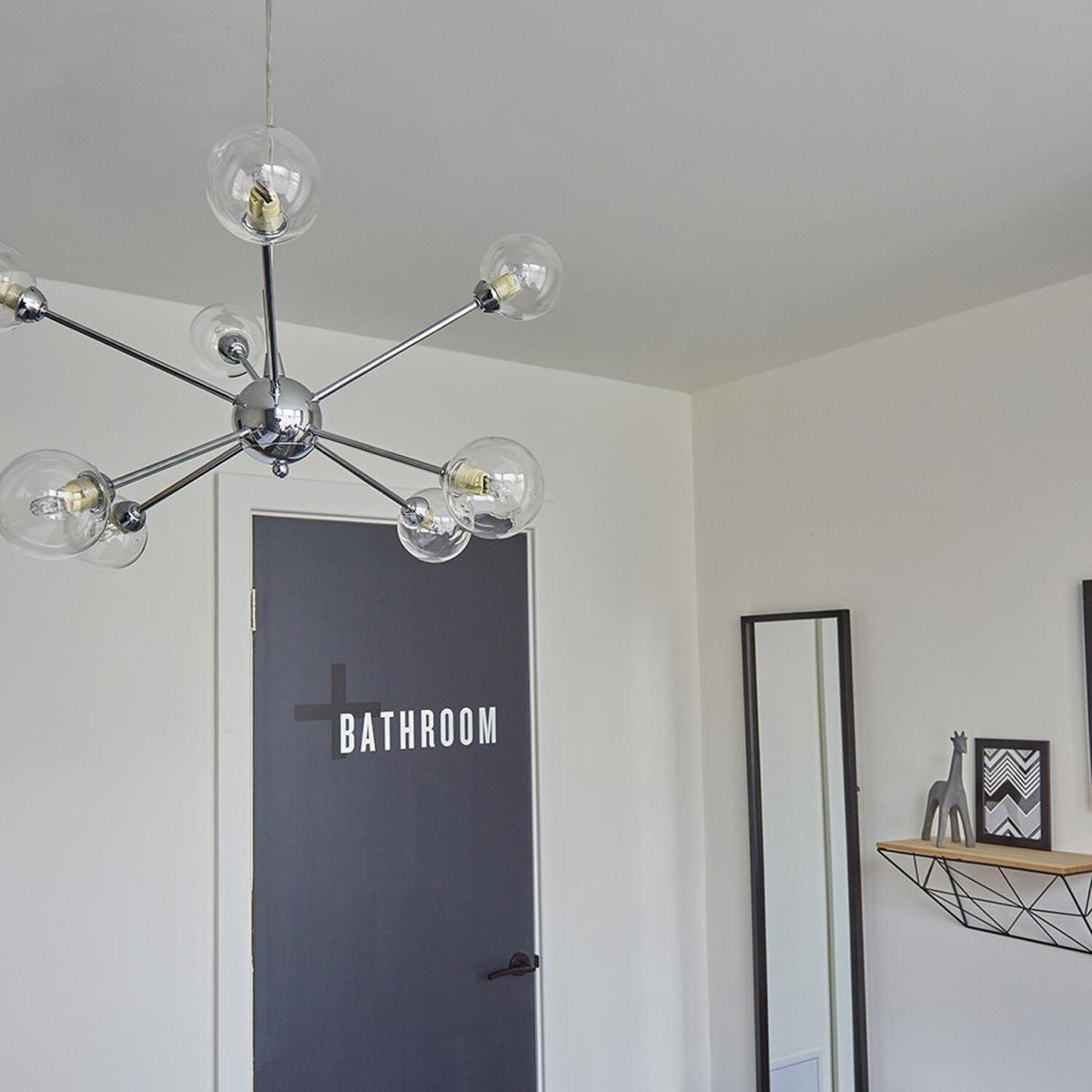 Modern 8 Way Polished Chrome Ceiling Pendant Light Fitting With Glass Shades - Silver – image 2