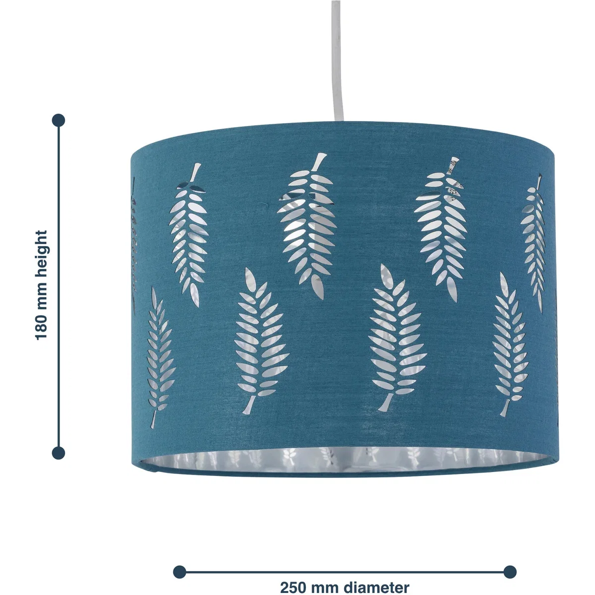 Fern Teal Cut Out 25cm Pendant Lightshade - Teal – image 6