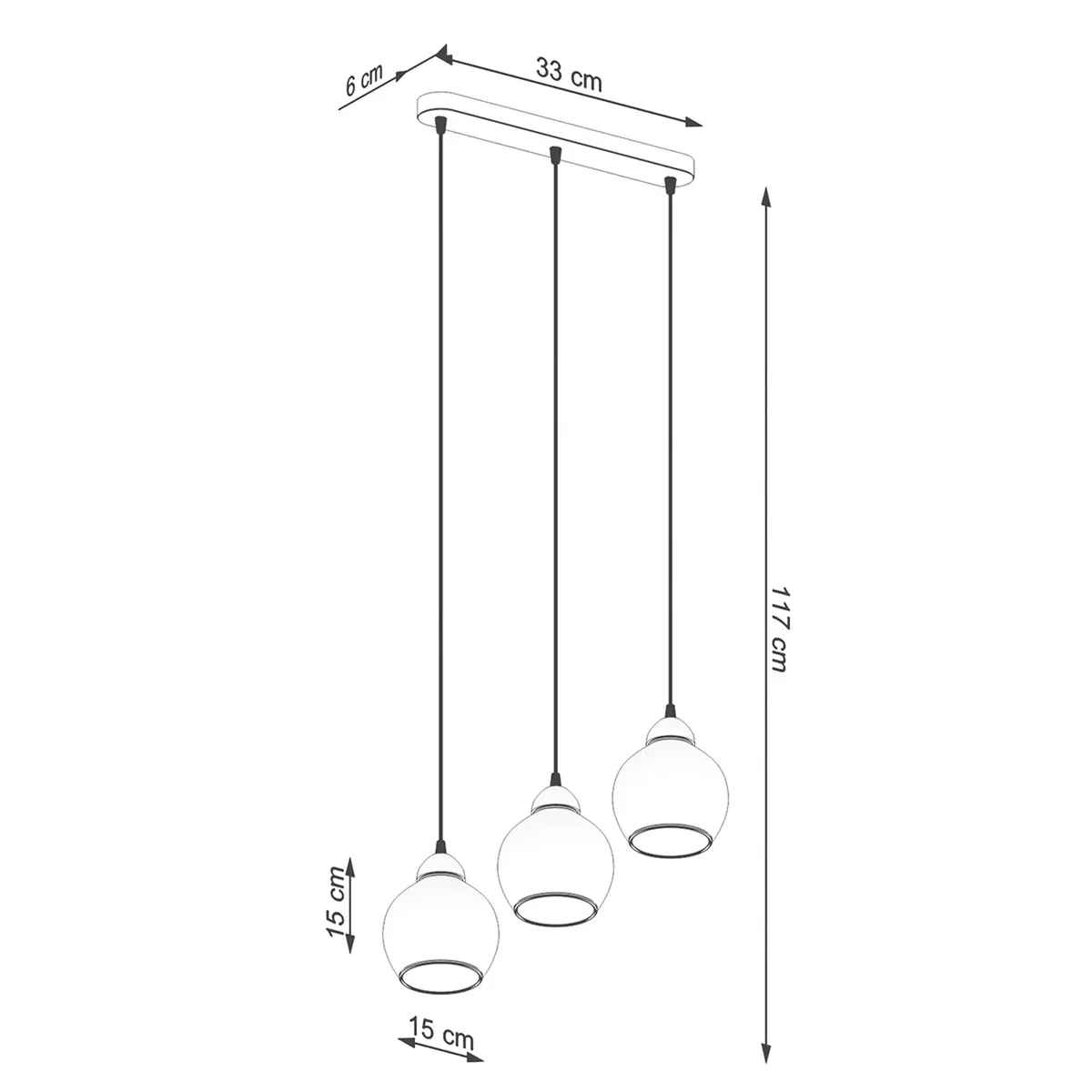 Pendant lamp ALINO 3 black - black – image 7