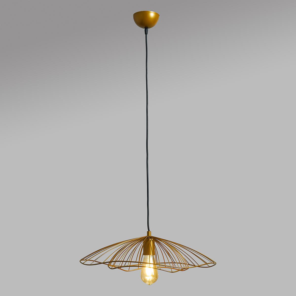 Tiered Umbrella Design Gold Wire Ceiling Pendant Light Shade - Gold – image 3