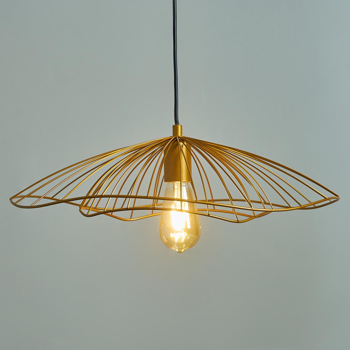 Tiered Umbrella Design Gold Wire Ceiling Pendant Light Shade - Gold – image 4