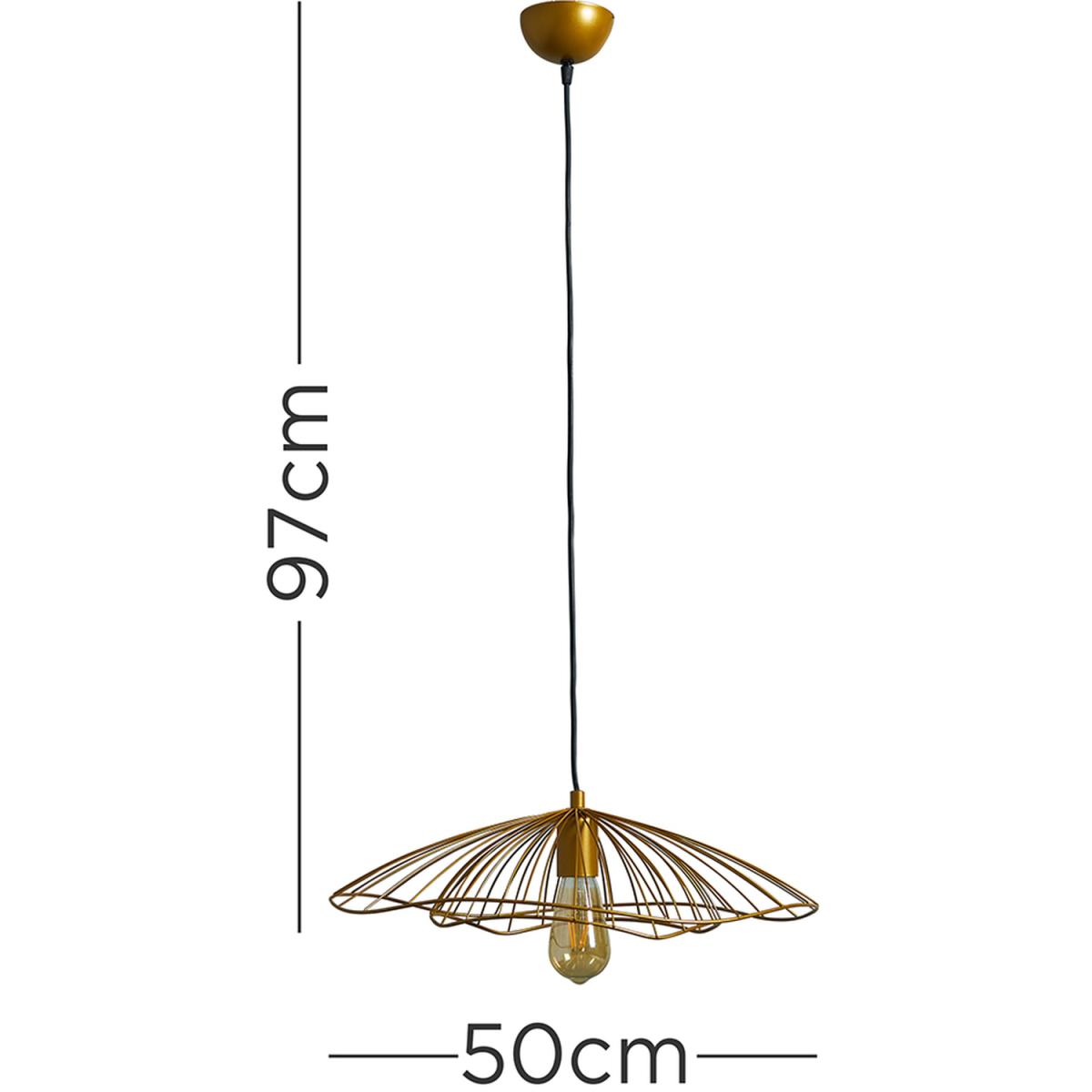 Tiered Umbrella Design Gold Wire Ceiling Pendant Light Shade - Gold – image 6