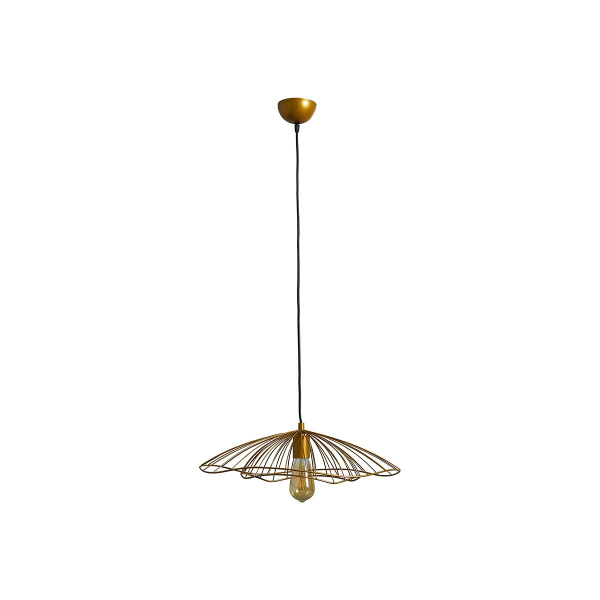 Tiered Umbrella Design Gold Wire Ceiling Pendant Light Shade - Gold – image 1