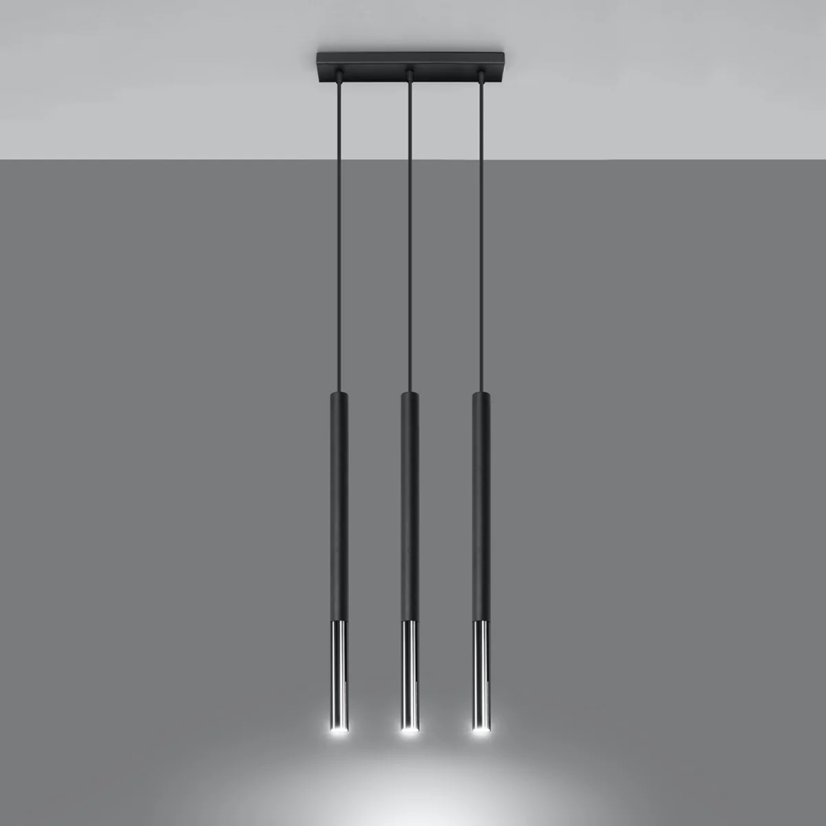 Pendant lamp MOZAICA 3L black/golden - black/chrome / 30cm – image 3
