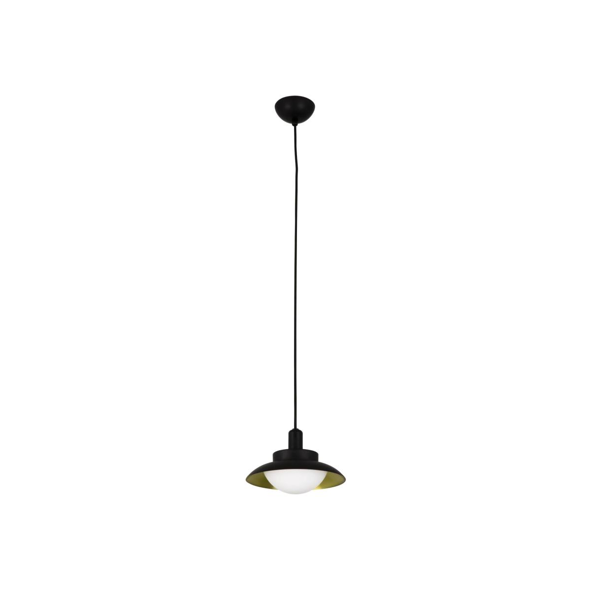 Side 1 Light Dome Ceiling Pendant - Black