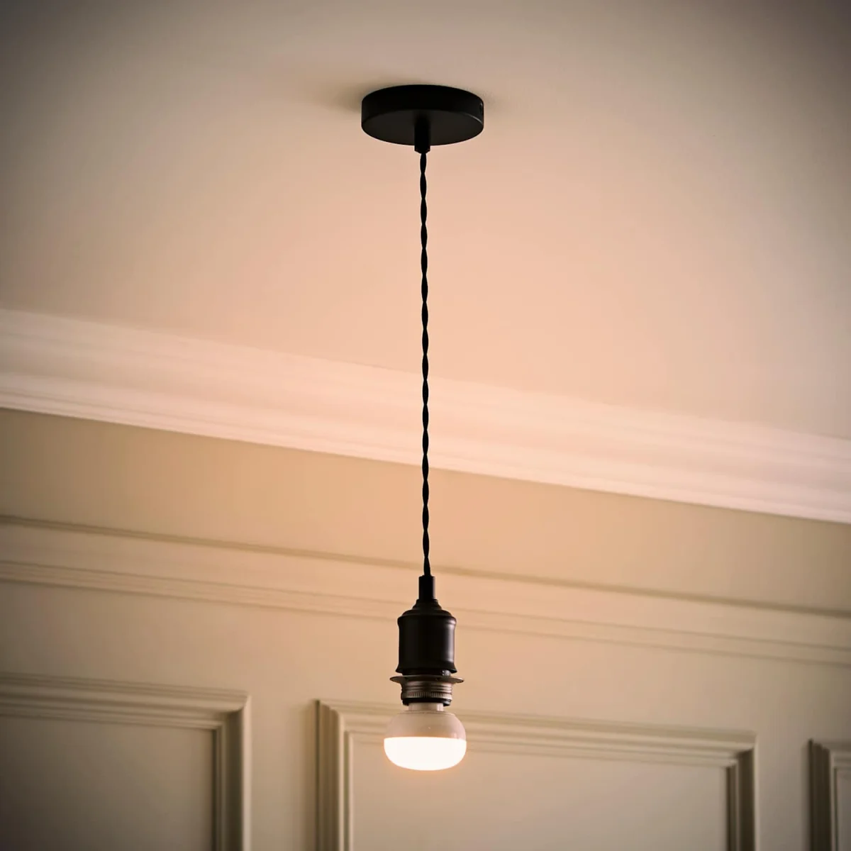 Shaw Rechargeable Ceiling Pendant Lampholder - Matte Black – image 3