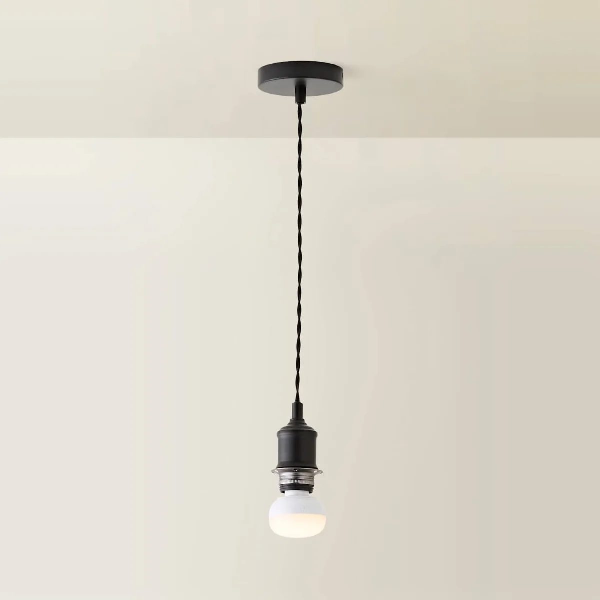 Shaw Rechargeable Ceiling Pendant Lampholder - Matte Black – image 4