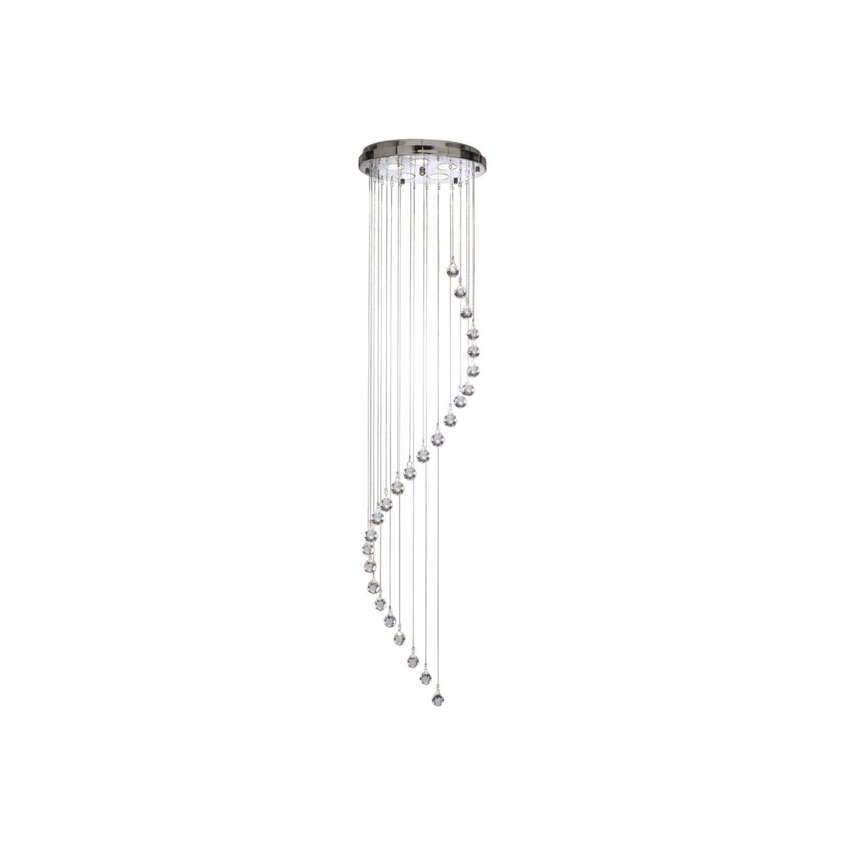Hallway 5 Light Spiral Cluster Pendant Chrome with Crystals, GU10 - Chrome