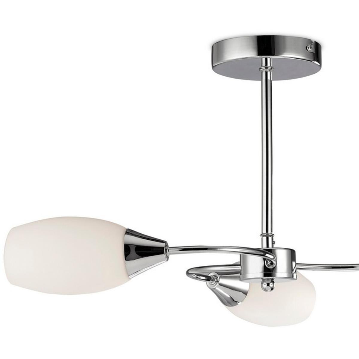 Denia Semi Flush Ceiling 3 Light E14 Polished Chrome, Opal Glass - Polished Chrome / 56cm – image 3