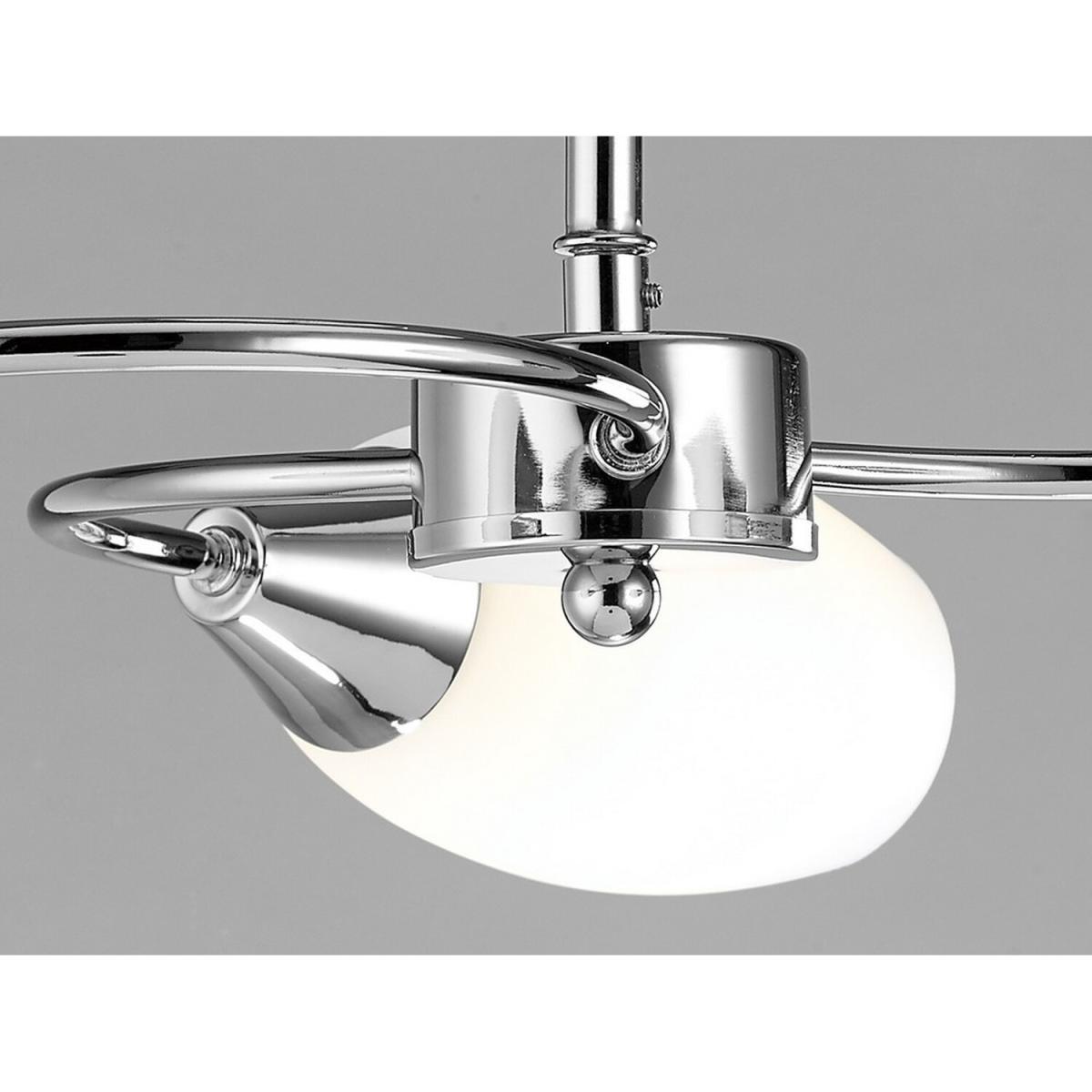 Denia Semi Flush Ceiling 3 Light E14 Polished Chrome, Opal Glass - Polished Chrome / 56cm – image 5
