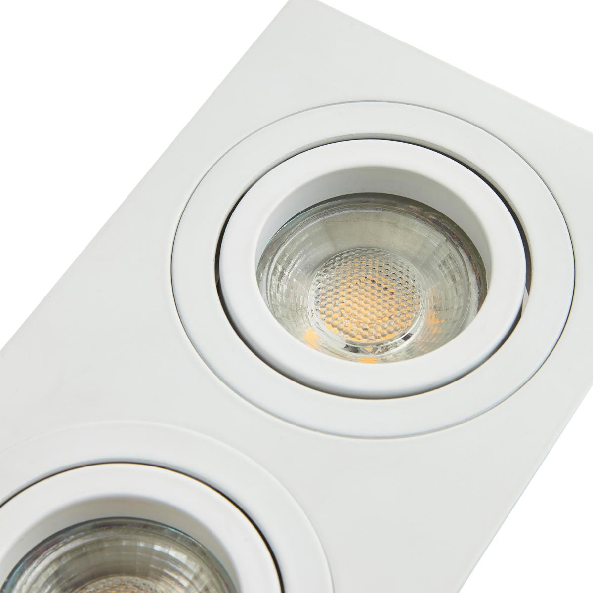 Evra Adjustable Recessed Double Rectangle Downlight - White – image 2