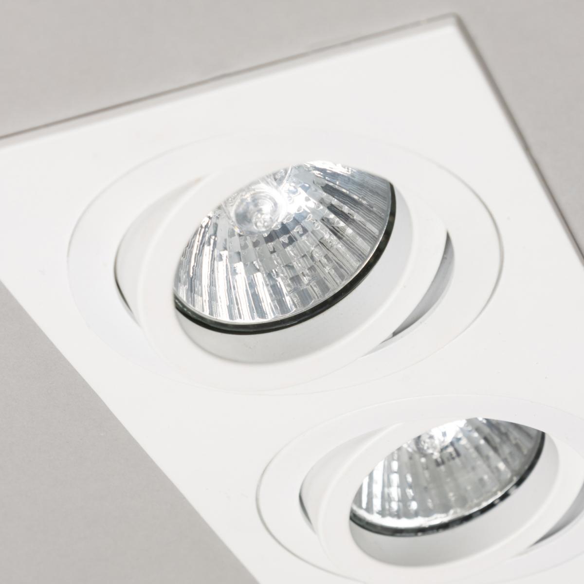 Evra Adjustable Recessed Double Rectangle Downlight - White – image 5