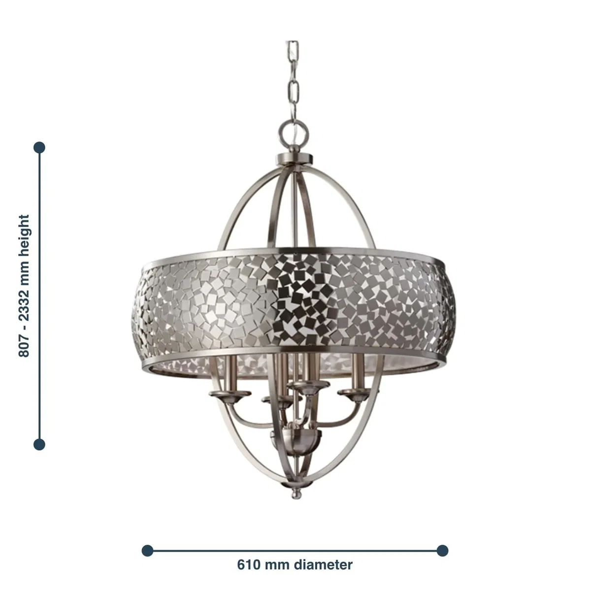 Elstead Lighting Zara Pendant Light Grey A - Grey – image 3