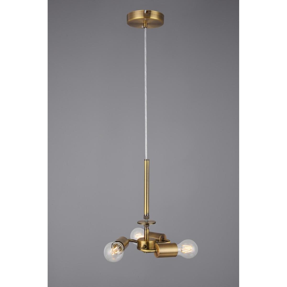 Baymont Antique Brass 3m 3 Light E27 Ceiling Pendant - Antique Brass – image 2