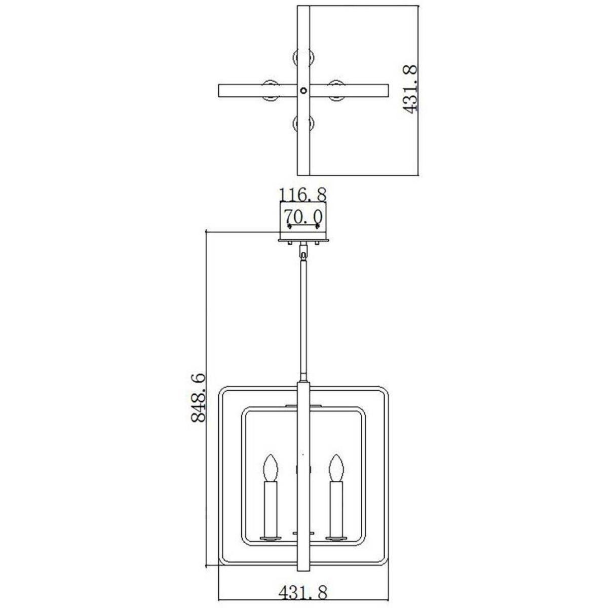 Quentin 4 Light Cage Ceiling Pendant Chandelier Bronze, E14 - Bronze – image 2