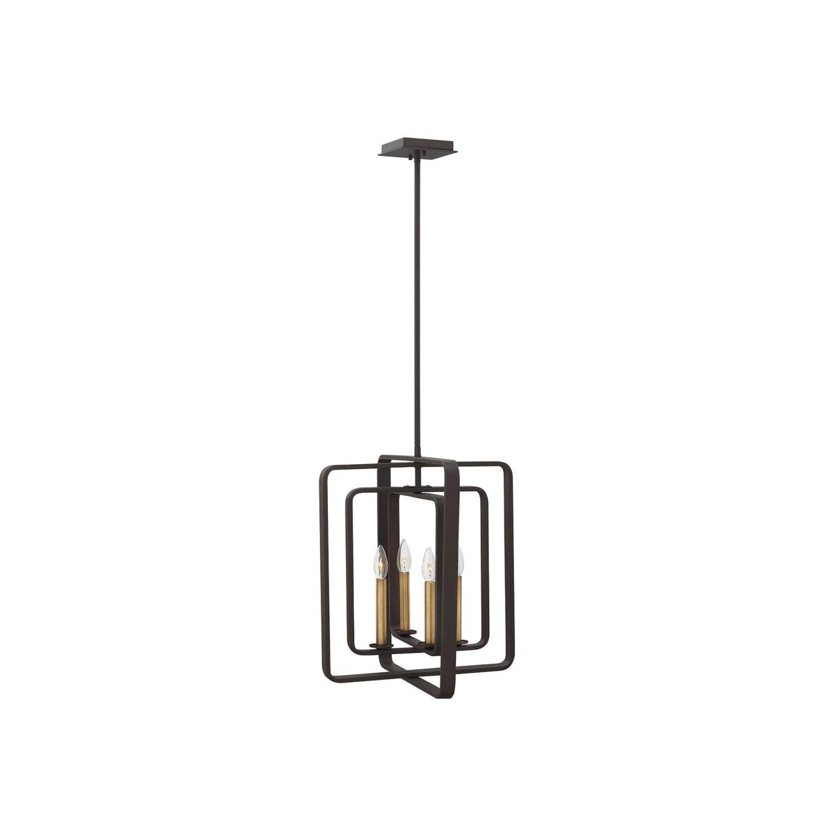 Quentin 4 Light Cage Ceiling Pendant Chandelier Bronze, E14 - Bronze – image 1