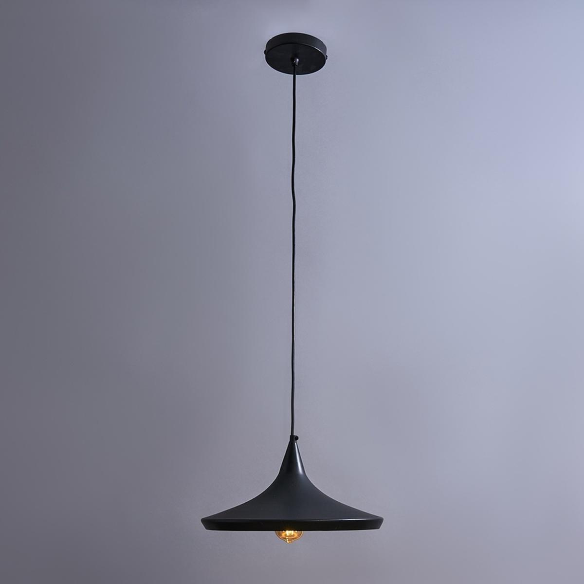Retro Matt Black And Gold Flared Shaped Ceiling Pendant Light Shade - Matt Black – image 3