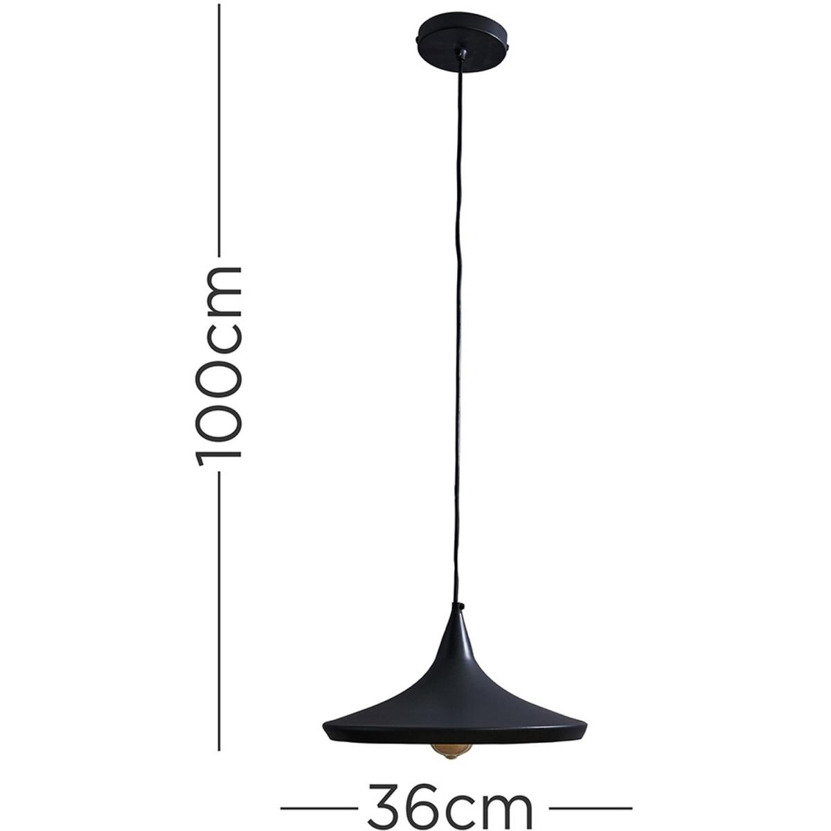 Retro Matt Black And Gold Flared Shaped Ceiling Pendant Light Shade - Matt Black – image 6