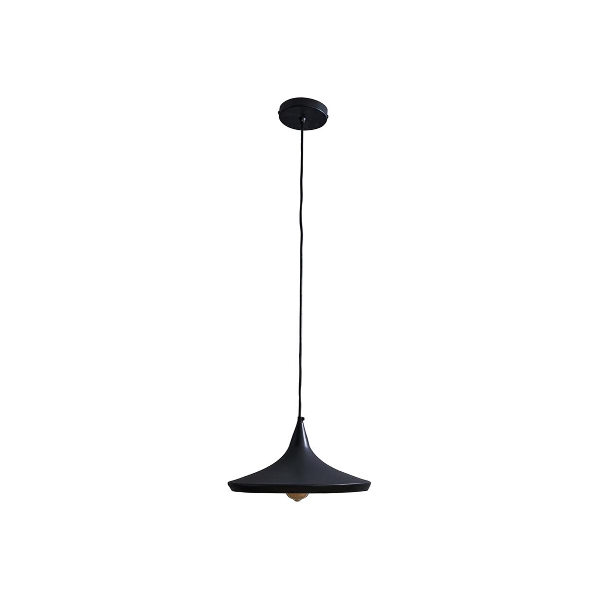 Retro Matt Black And Gold Flared Shaped Ceiling Pendant Light Shade - Matt Black – image 1