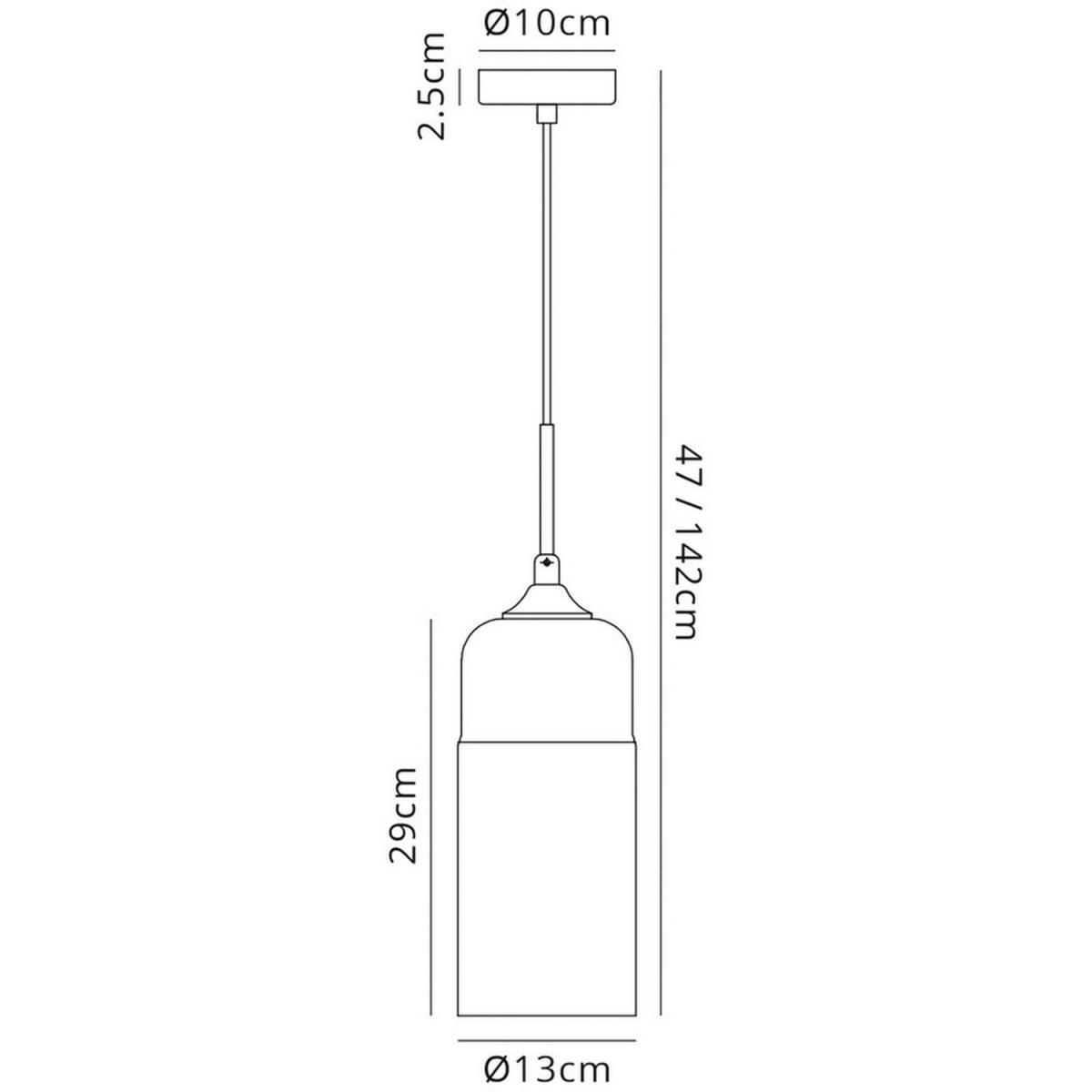 Mia Tube Ceiling Pendant 1 Light E27 Polished Chrome, Black, Smoke Glass - Black – image 4