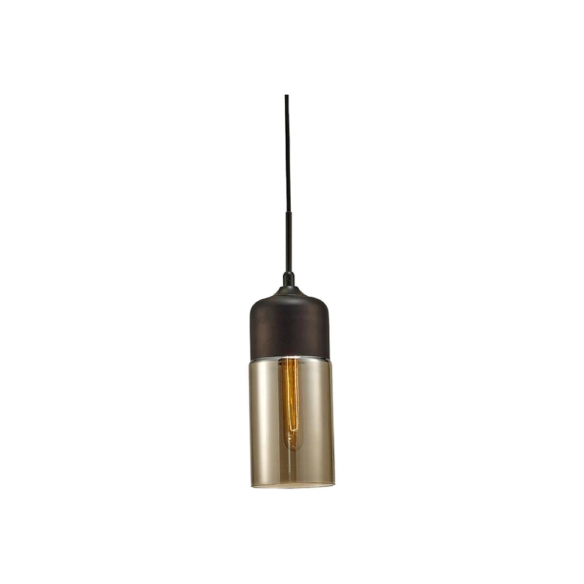 Mia Tube Ceiling Pendant 1 Light E27 Polished Chrome, Black, Smoke Glass - Black – image 1
