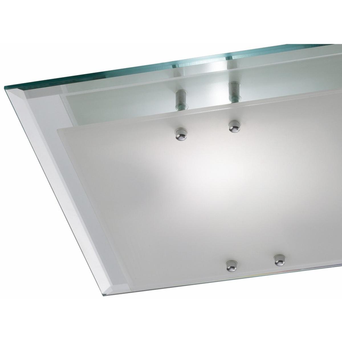 Mira Flush Ceiling, 350mm Square, 2 Light E27 Polished Chrome - Polished Chrome – image 3