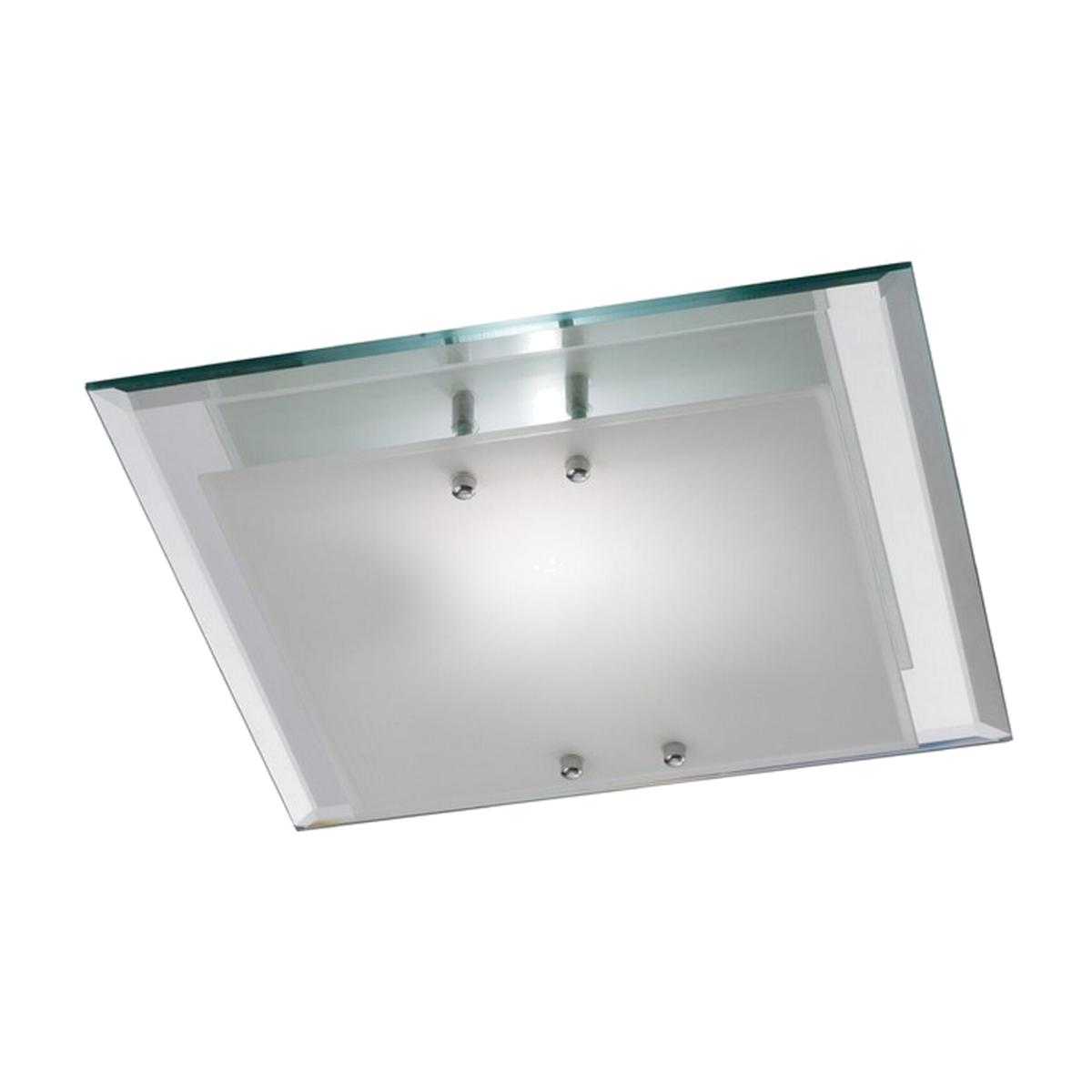 Mira Flush Ceiling, 350mm Square, 2 Light E27 Polished Chrome - Polished Chrome – image 1