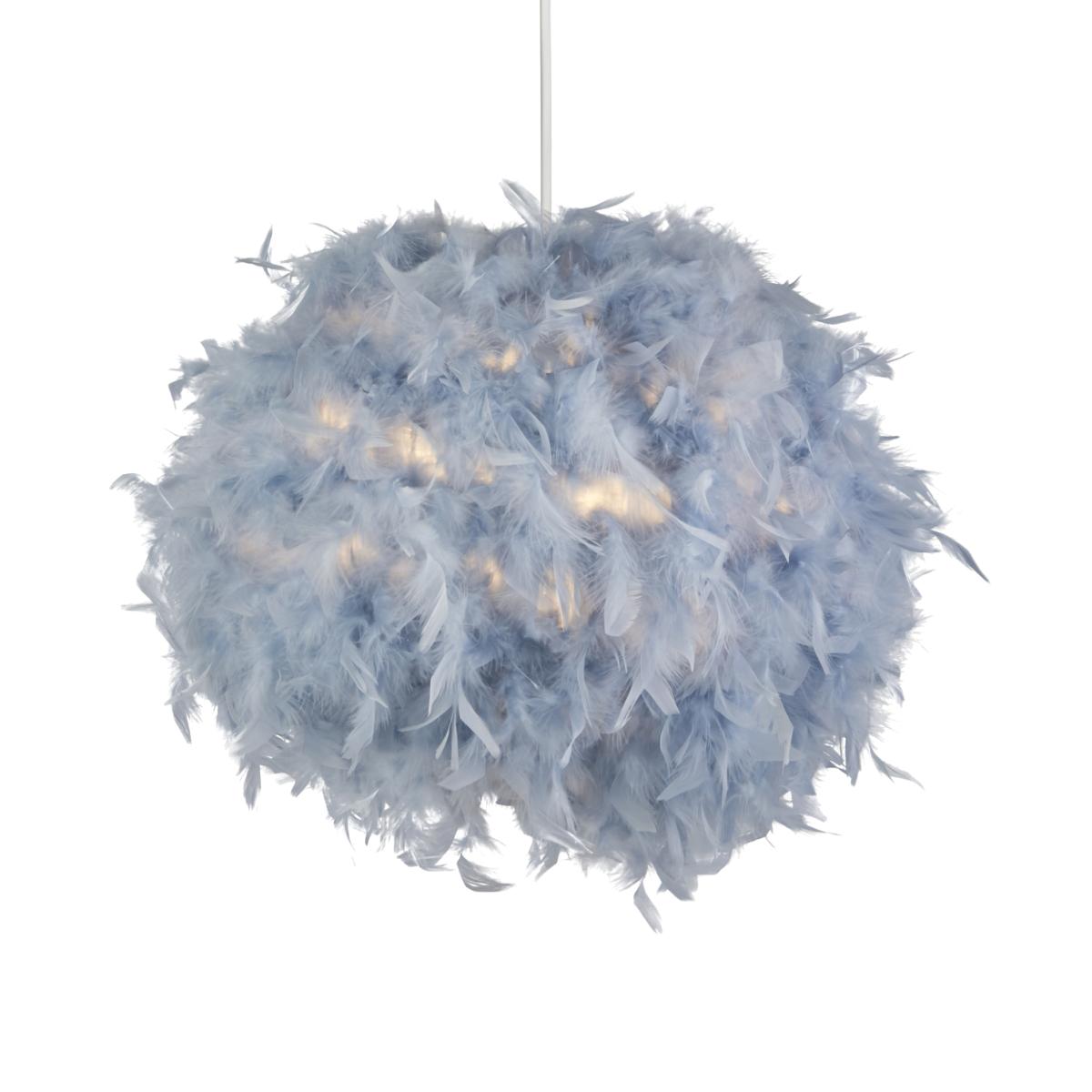 Silver Blue Feather Pendant - Silver/Blue