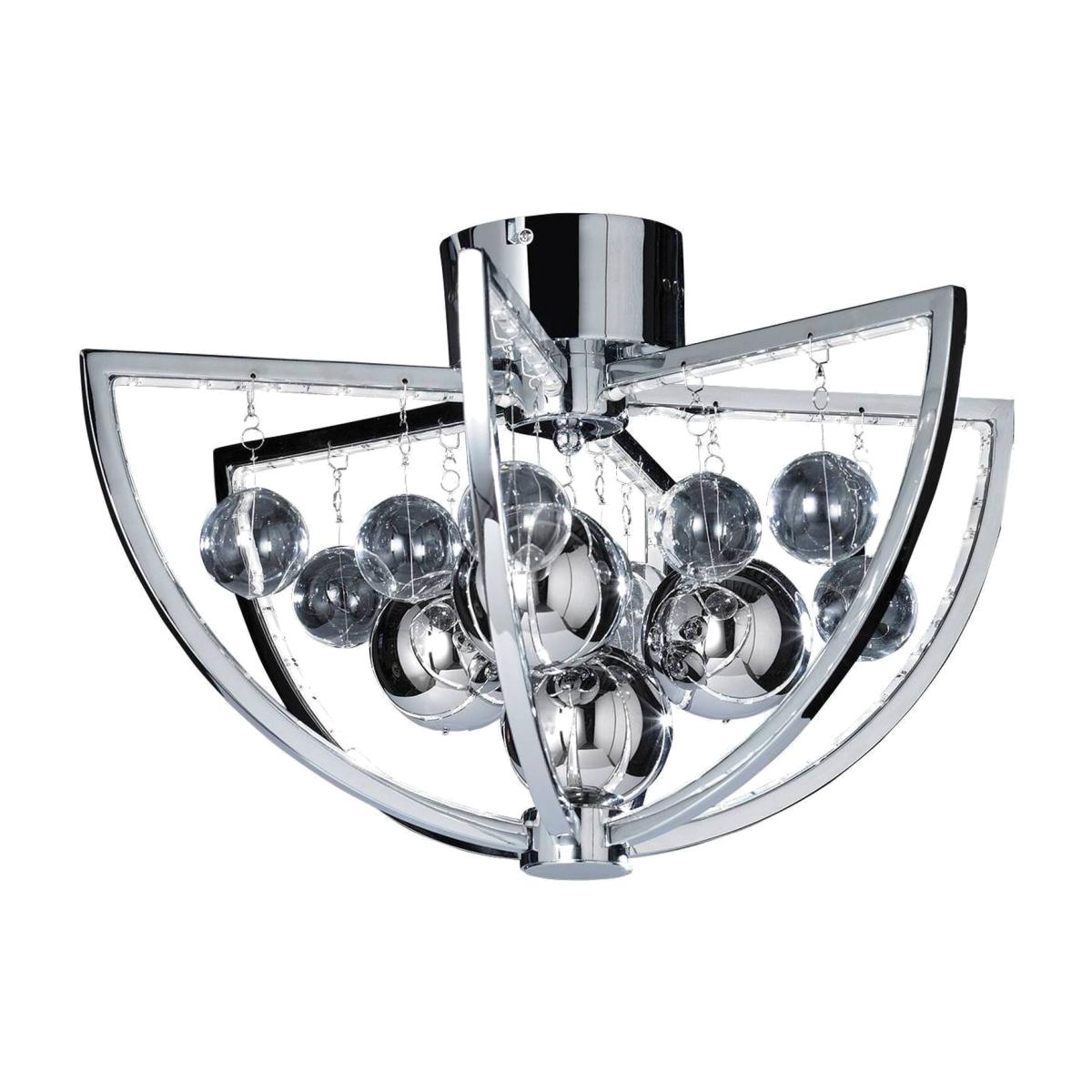 Muni 1 Light Flush Ceiling Light Chrome Glass Balls - Chrome With Clear – image 1